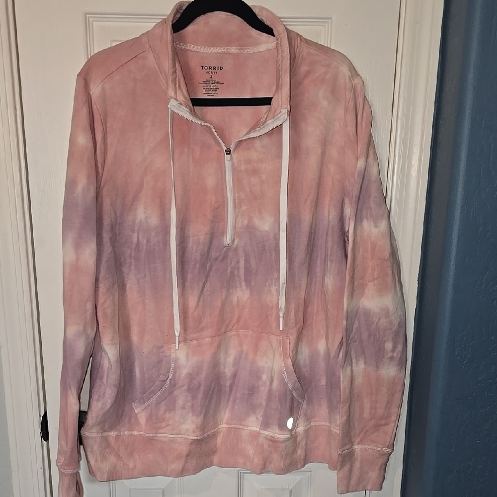 Torrid Pink and Purple Tie-Dye Women's Top